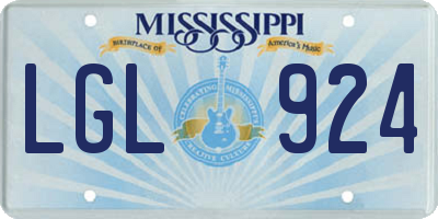 MS license plate LGL924