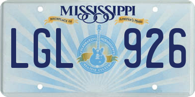 MS license plate LGL926