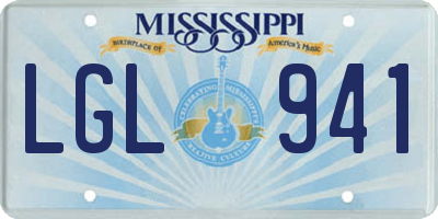 MS license plate LGL941