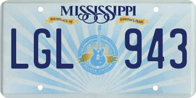 MS license plate LGL943