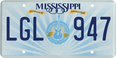MS license plate LGL947