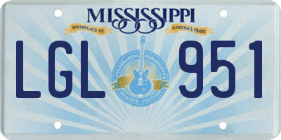 MS license plate LGL951