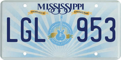MS license plate LGL953