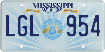 MS license plate LGL954