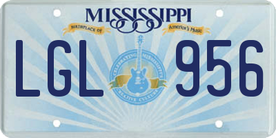 MS license plate LGL956