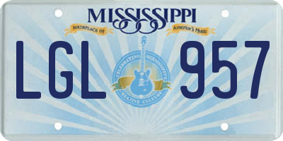 MS license plate LGL957
