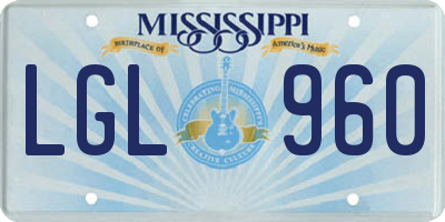 MS license plate LGL960