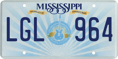 MS license plate LGL964