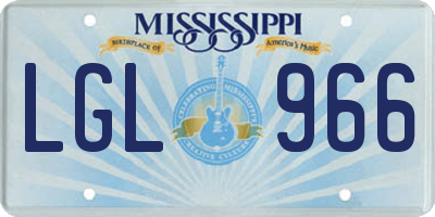 MS license plate LGL966
