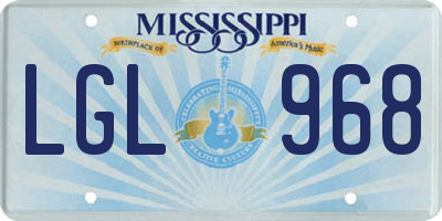 MS license plate LGL968