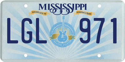 MS license plate LGL971