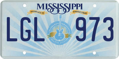 MS license plate LGL973
