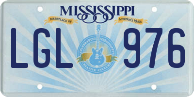 MS license plate LGL976