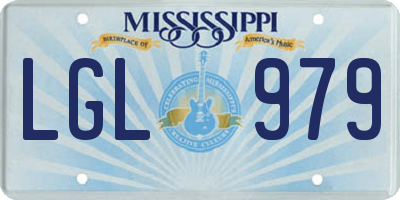 MS license plate LGL979