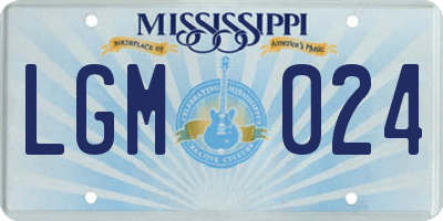 MS license plate LGM024