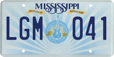 MS license plate LGM041