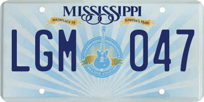 MS license plate LGM047