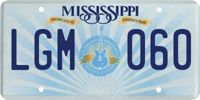MS license plate LGM060