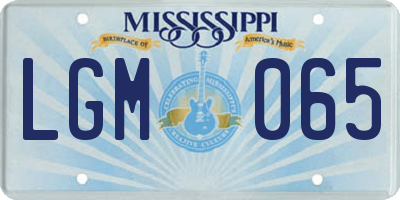 MS license plate LGM065