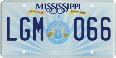 MS license plate LGM066