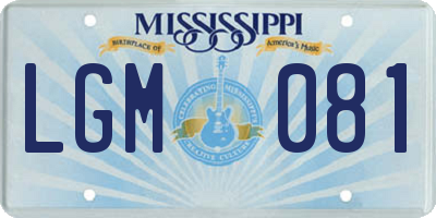MS license plate LGM081