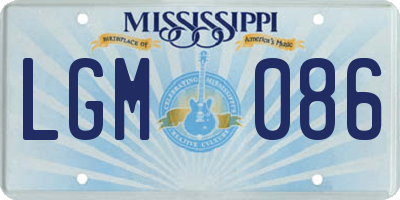 MS license plate LGM086