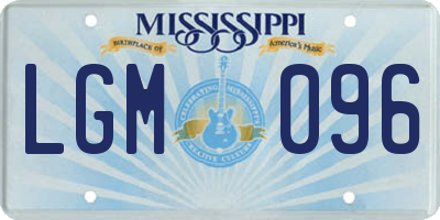 MS license plate LGM096