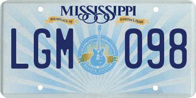 MS license plate LGM098