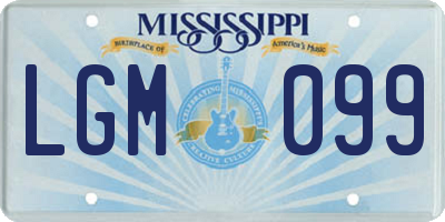 MS license plate LGM099