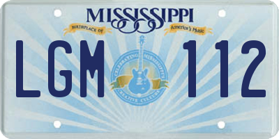 MS license plate LGM112