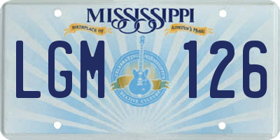 MS license plate LGM126