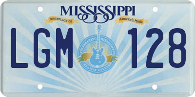 MS license plate LGM128