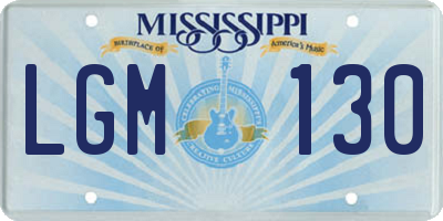 MS license plate LGM130
