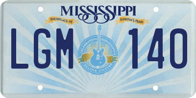 MS license plate LGM140