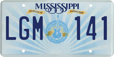MS license plate LGM141