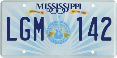 MS license plate LGM142