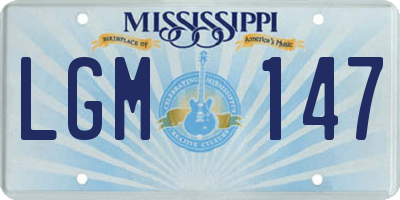 MS license plate LGM147