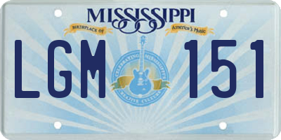 MS license plate LGM151
