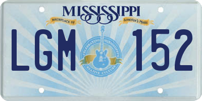 MS license plate LGM152
