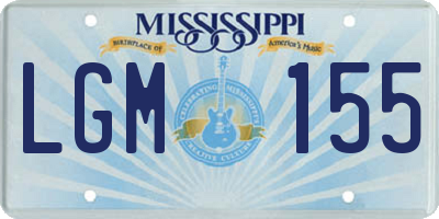 MS license plate LGM155