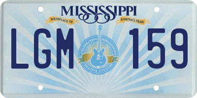 MS license plate LGM159