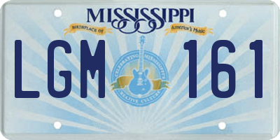 MS license plate LGM161