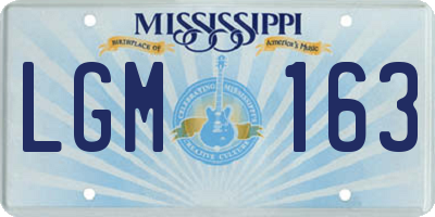 MS license plate LGM163