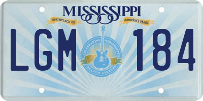 MS license plate LGM184