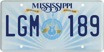 MS license plate LGM189