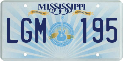 MS license plate LGM195