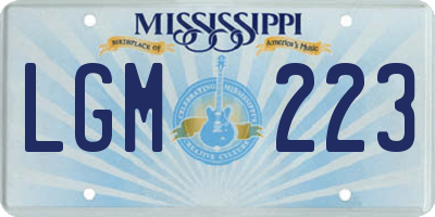 MS license plate LGM223