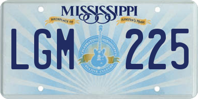 MS license plate LGM225