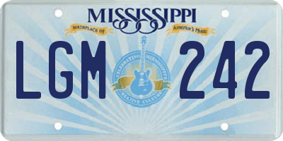 MS license plate LGM242