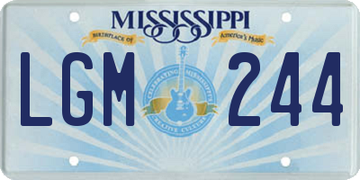 MS license plate LGM244